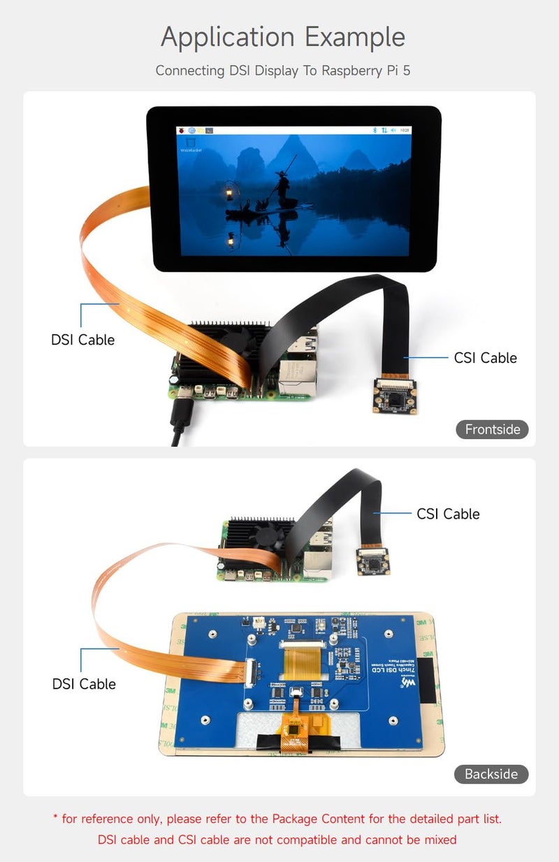 Waveshare DSI FPC Flexible Cable for Raspberry Pi 5, 22Pin to 15Pin,Suitable for DSI Display Screens-300mm - Image 5